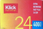 Klick Photopoint 400 film packaging