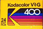 Kodak KODACOLOR VR-G400 Gen 1 – VRG 400-1 – Emulsion 5097 film packaging