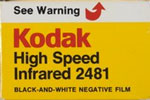 Kodak High Speed IR Infrared Film, HIE - Code : 2481 film packaging