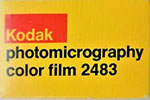 Kodak Photomicrography Color film 2483 PCF Daylight film packaging
