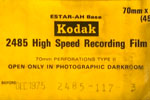 Kodak High Speed Recording – Estar-AH Base - Code : 2485 film packaging