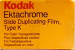 Kodak EKTACHROME Duplicating Type K - Code : 8071 KC film packaging