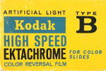 Kodak High Speed Ektachrome Tungsten EHB Type B film packaging
