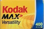 Kodak Max versatility 400GC (Second version?) film packaging