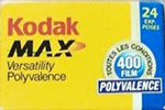 Kodak Max versatility Polyvalence 400 (French) film packaging