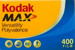 Kodak Max versatility Polyvalence 400 (Second version?) film packaging