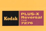 Kodak Plus-X Reversal (PXR), B&W, Daylight EI 50, Tungsten EI 4... film packaging