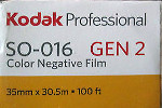 Kodak SO016GEN2 Professional Color Negative Film C-41 SO-016 GEN 2 film packaging