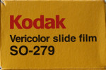 Kodak SO279 VERICOLOR Slide - Code : VS – SO-279 film packaging
