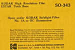 Kodak 33 Positive – Code 2134 film packaging