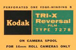 Kodak Tri-X reversal (TXR), B&W, DL EI 200, Tungsten EI 160 - C... film packaging