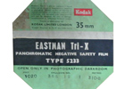 Kodak EASTMAN TRI-X Panchromatic Negative film, 5233/7233. Dayl... film packaging