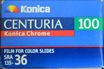 Konica Chrome CENTURIA100 film packaging