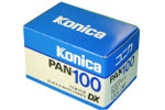 Konica PAN100 B&W film packaging