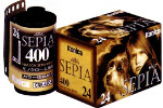 Konica Monochrome VX400, SEPIA400 C41 film packaging