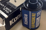 Konica Monochrome VX400 disposable camera C41 film packaging