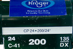 Kroger 200 DX coding - paper label-small-just Kroger film packaging
