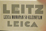 Orwo Leitz Leica Monopan 50 film packaging