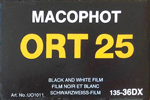 Rollei Maco ORT25 film packaging