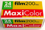 MaxiColor Film 200 Iso film packaging