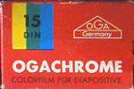 Ferrania Ogachrome 100 film packaging