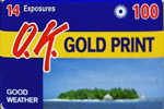 O.K. Gold Print 100 film packaging