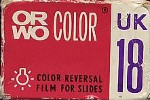 Orwo UK-18 Orwocolor Color Reversal film packaging