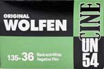 Orwo ORIGINAL WOLFEN UN54 cine film packaging