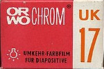 Orwo UK-17 Orwochrom Color Reversal film packaging
