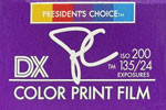 PC President's Choice / Le choix du Président ISO 200 film packaging