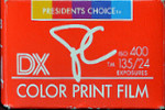 PC President's Choice / Le choix du Président ISO 400 film packaging