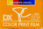 PC President's Choice / Le choix du Président ISO 800 film packaging
