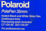Polaroid PolaPan CT B&W ISO 125 film packaging
