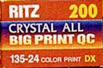 Ritz Crystal All Big Print QC ISO 200 film packaging
