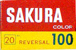 Konica SakuraColor Reversal R-100 film packaging