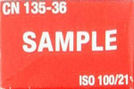 SAMPLE CN 135-36 ISO 100 film (red box) film packaging