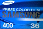 Ferrania Samsung Prime Color Film 400 film packaging