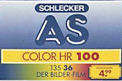 Agfa Schlecker Fotoland AS Color HR100 film packaging
