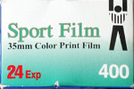 Ferrania Generic Sport Film – Color print 400 ISO film packaging