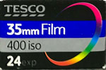 TESCO 35mm Film 400 ISO film packaging