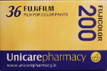 Fujifilm Unicarepharmacy Fujicolor 200 (Fuji branded) film packaging