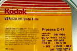 Kodak VERICOLOR Slide - Code : 5072 - VS film packaging