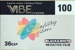 VIBE Photo Quality Film 100 Black & White VBEphoto film packaging