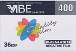 VIBE Photo Quality Film 400 Black & White VBEphoto film packaging