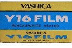 Yashica Y16 B&W ISO 100 film packaging