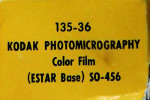 Kodak SO456 Photomicrography Color film SO-456 film packaging