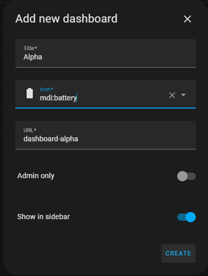 Create Dashboard Alpha