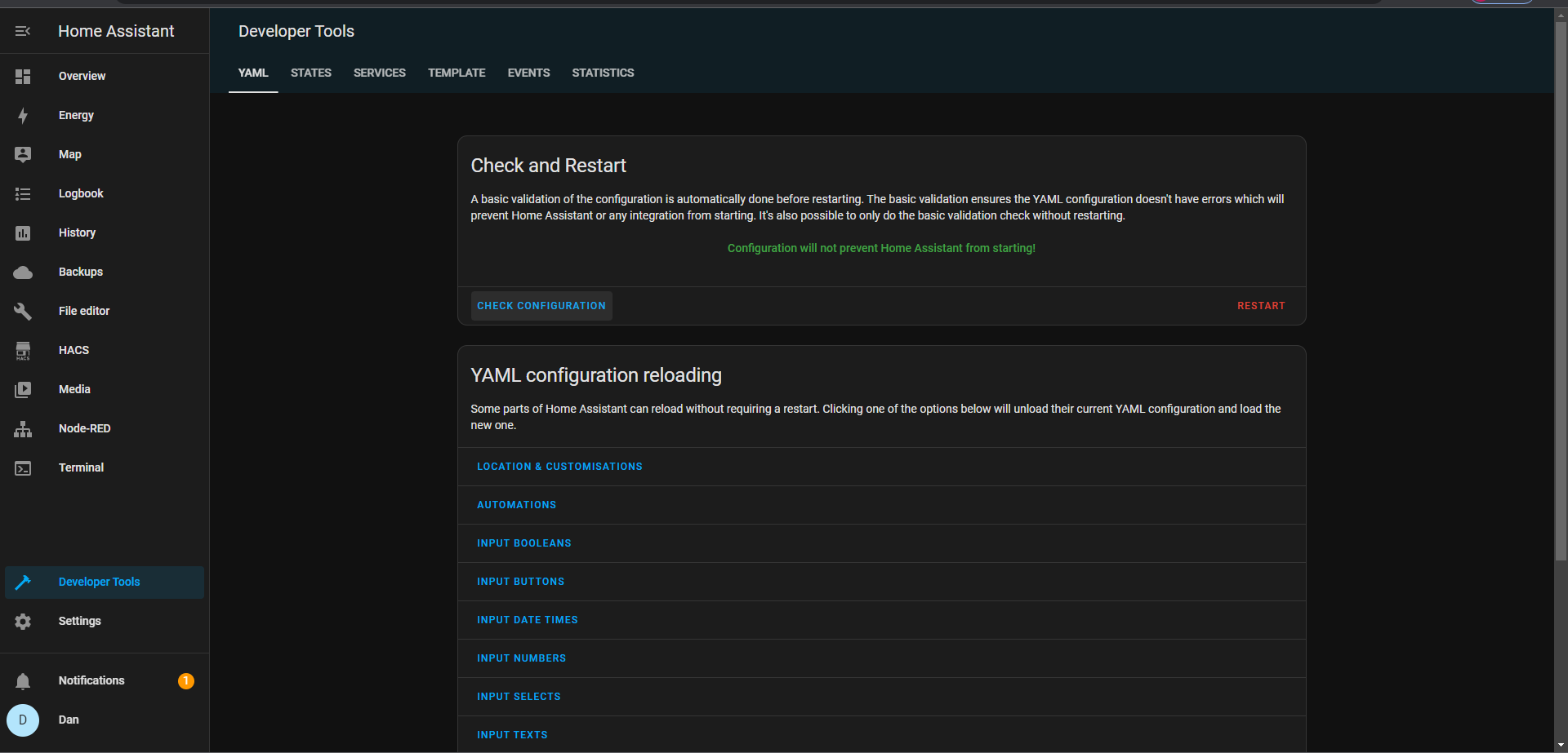 Configuration YAML Success