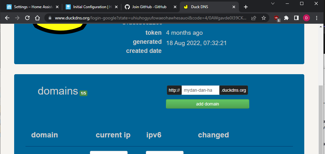 DuckDNS Add Domain