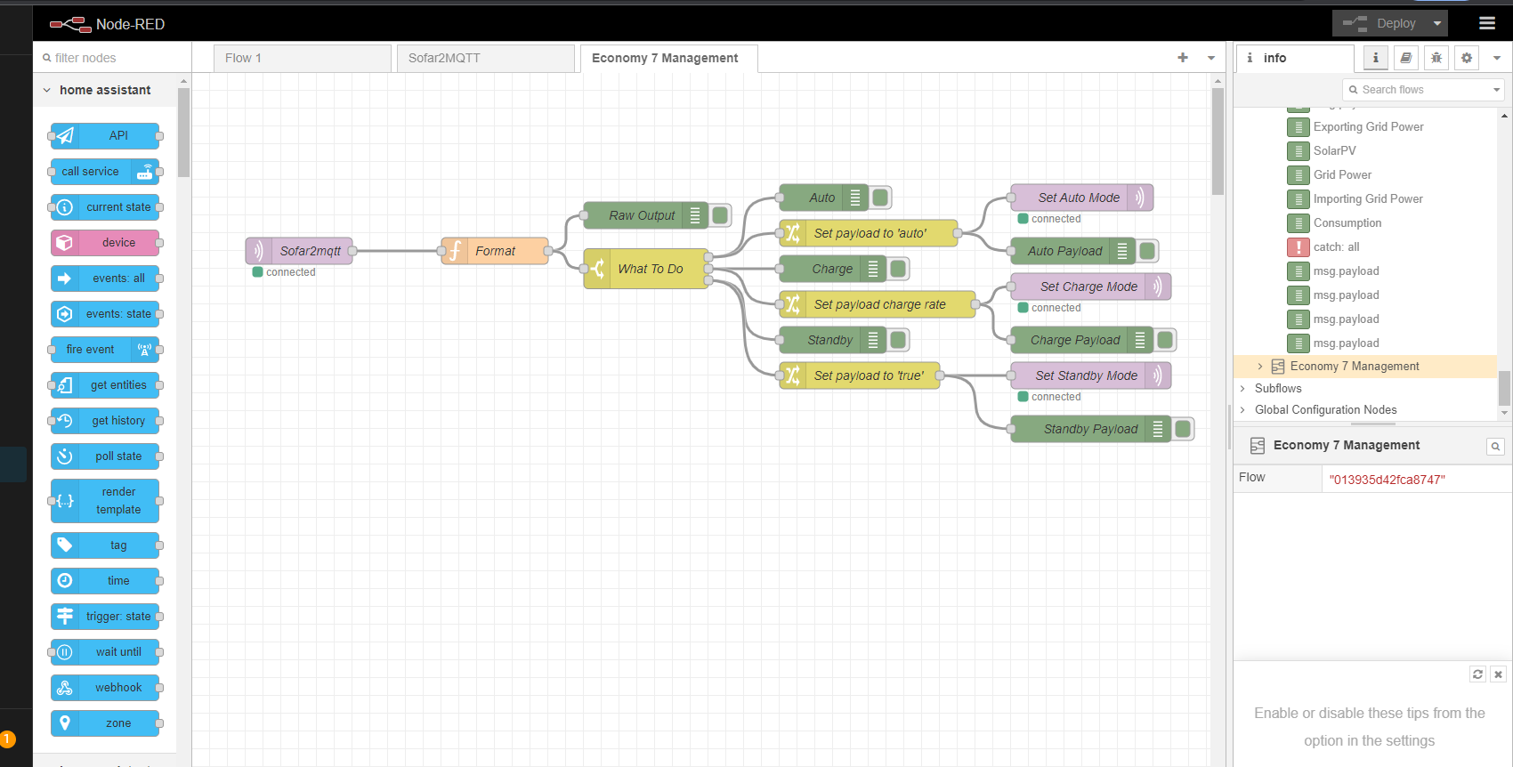 Node Red Import E7 Connected